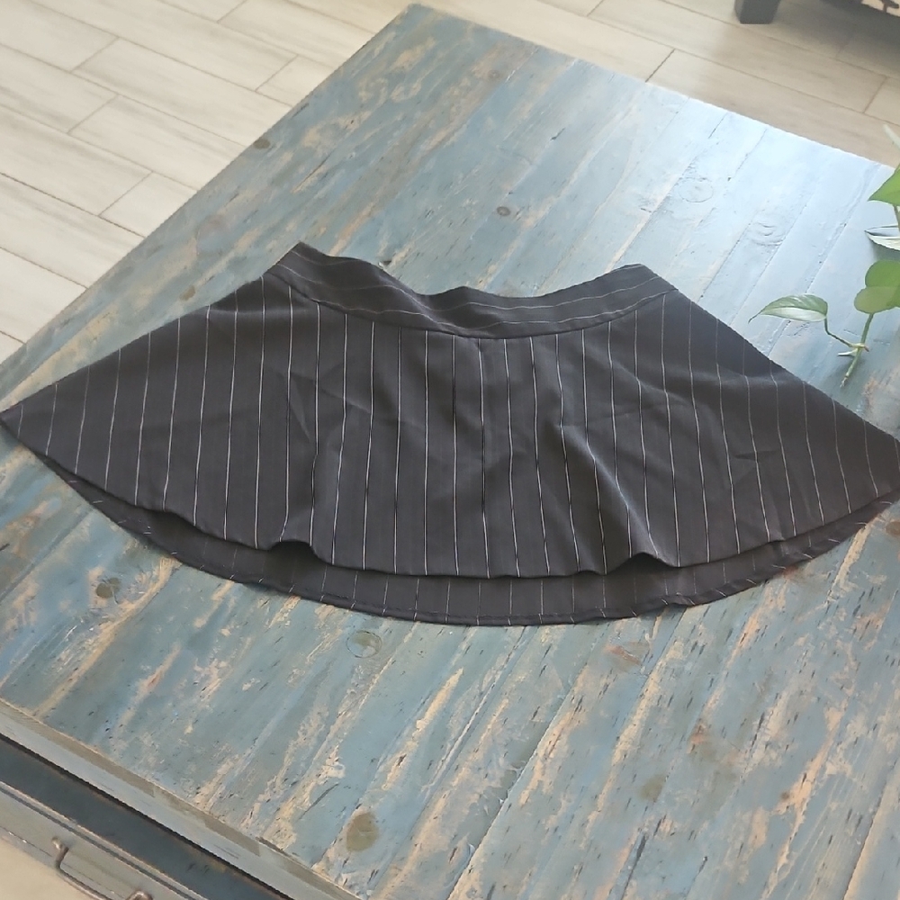 Bisou Bisou Black and White Pinstripe Skater Skirt